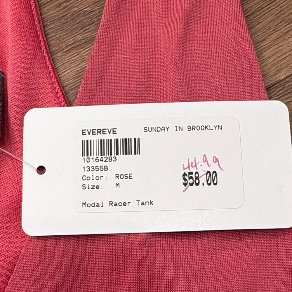 Sundays in Brooklyn Evereve Women's Modal Racer Tank in Rose Sz Medium NWT - Picture 2 of 6